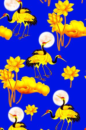 花鸟印花华亿平台图片