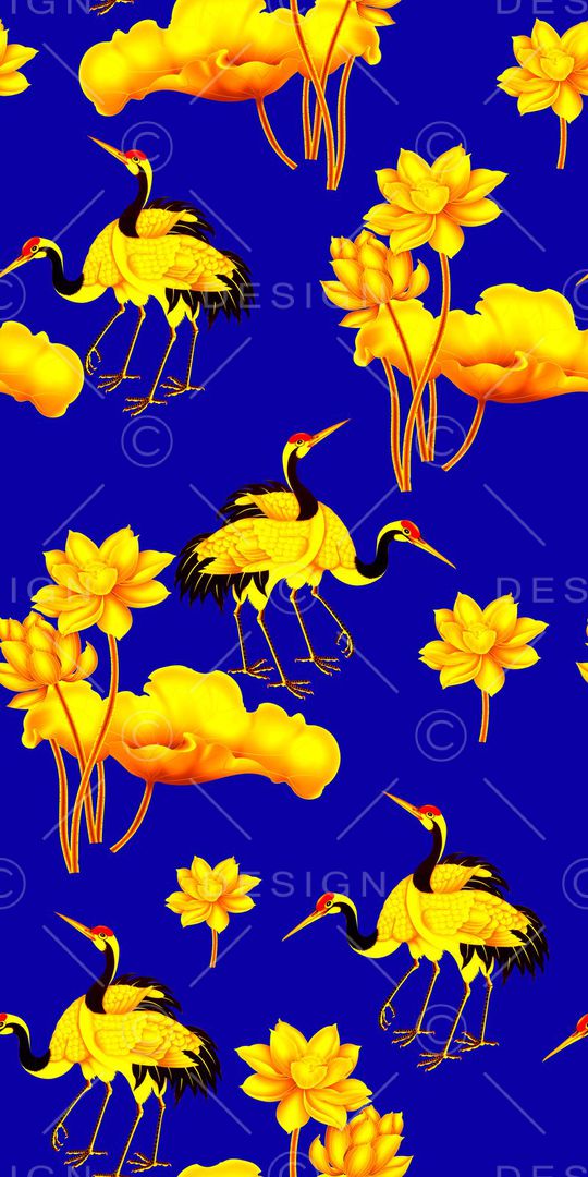 花鸟印花华亿平台图片