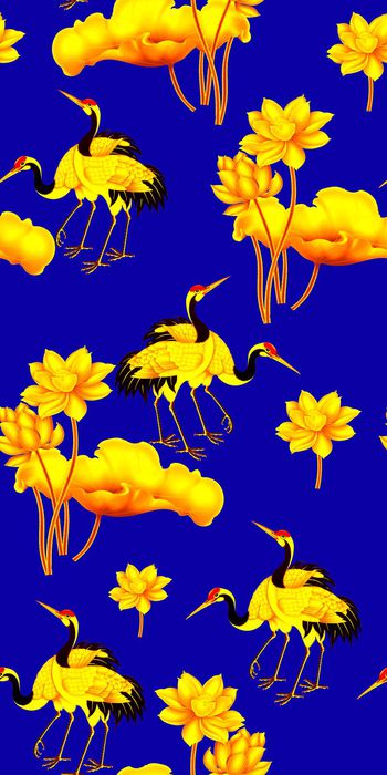 558578-仙鹤荷花荷叶