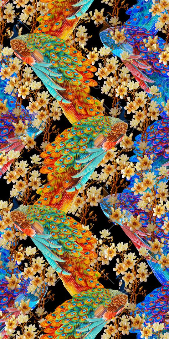 花鸟印花华亿平台图片