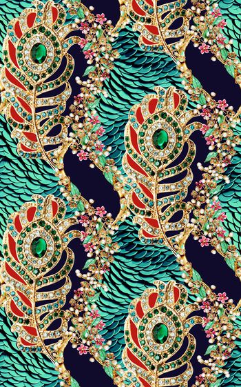 558647-珠光宝气风格系列之孔雀羽