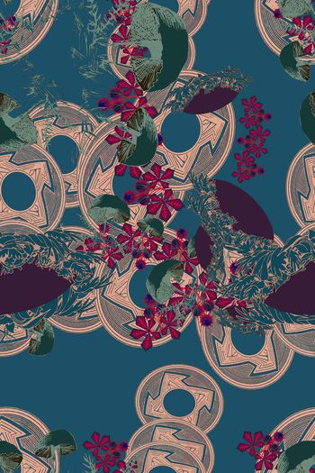 复古印花华亿平台图片