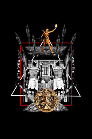 抽象男装图案印花华亿平台图片