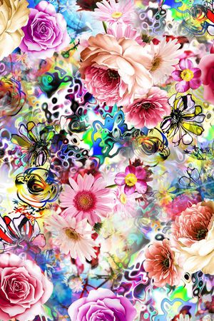 多彩炫丽印花华亿平台图片