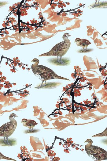 558744-水墨画花鸟