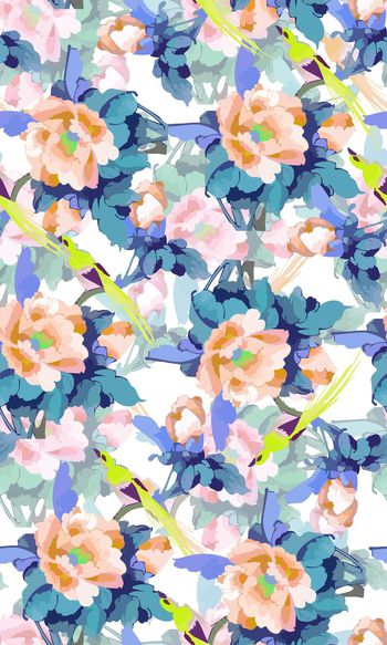 558768-写意手绘风格春暖花开温馨暖色调女性