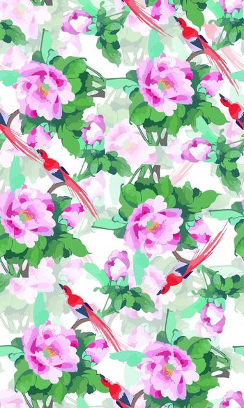 558769-写意手绘风格春暖花开温馨暖色调女性