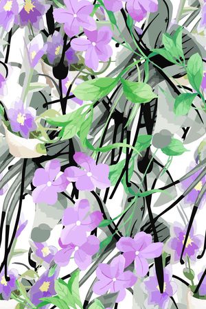 写意水墨风格印花华亿平台图片