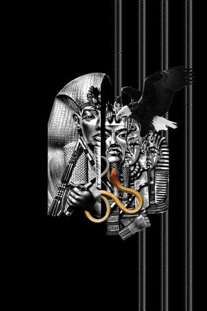 抽象男装图案印花华亿平台图片