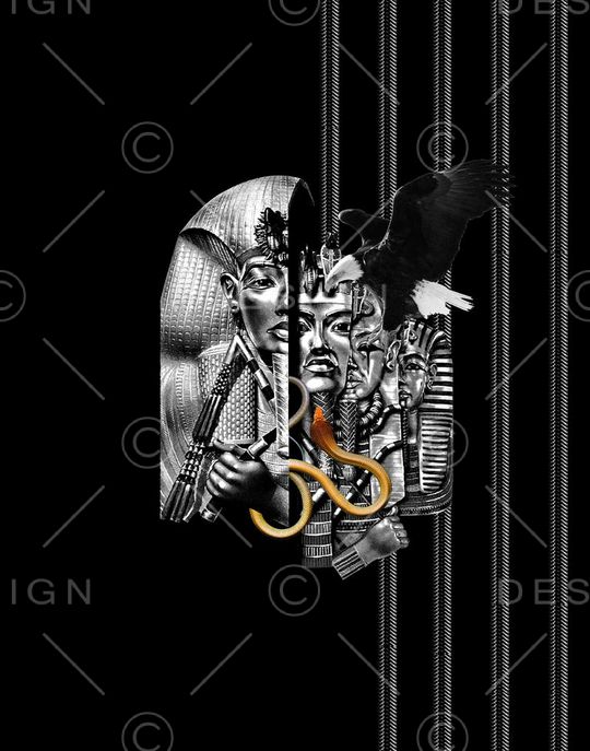 抽象男装图案印花华亿平台图片