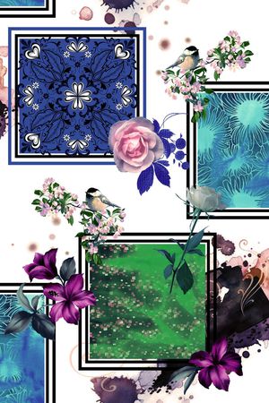 花卉印花华亿平台图片