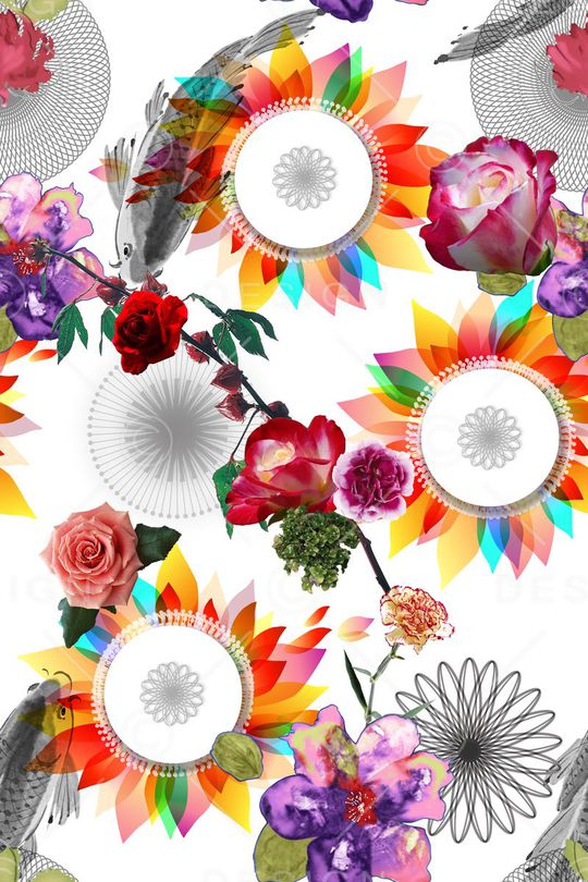 花卉印花华亿平台图片