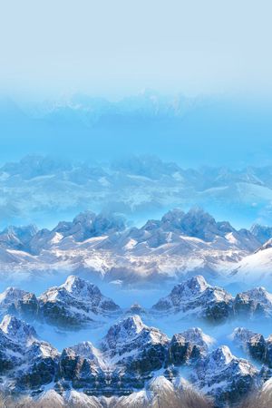 风景  雪山  山脉印花华亿平台图片