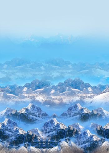 558893-定位数码雪山风景印花