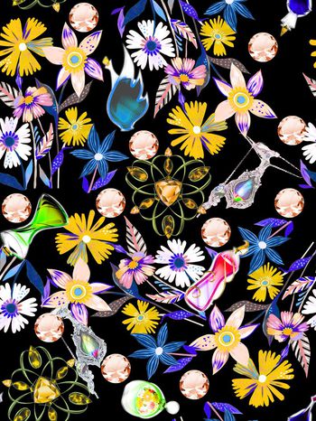 559004- 复古 潮流时尚 花卉 珠宝 香水