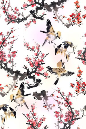 中国风印花华亿平台图片