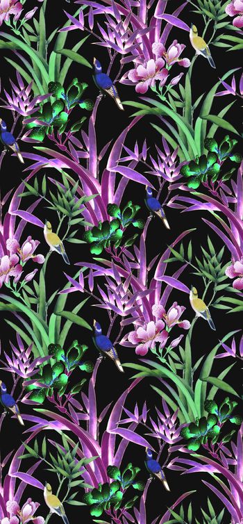 559092- 中国民族风手绘花鸟印花