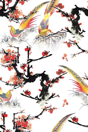 559235-水墨画花鸟