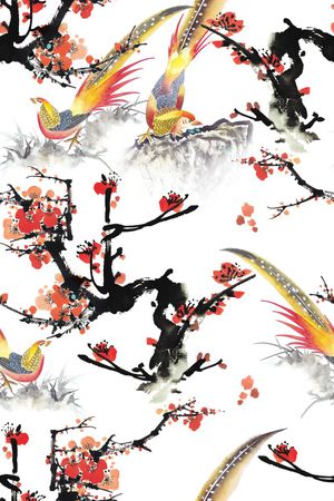 中国风印花华亿平台图片