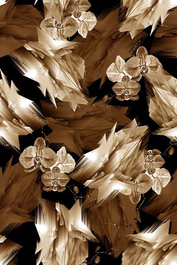 559270-抽象玻璃碎片纹理花卉男装图案