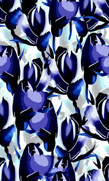 559325-厚实写意水彩风花卉虚幻组合服饰印花