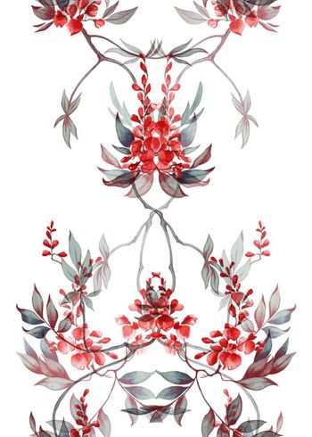 559384-时尚对称缠枝花卉 定位裙装