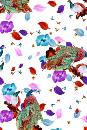 花鸟印花华亿平台图片