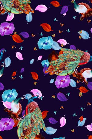 花鸟印花华亿平台图片