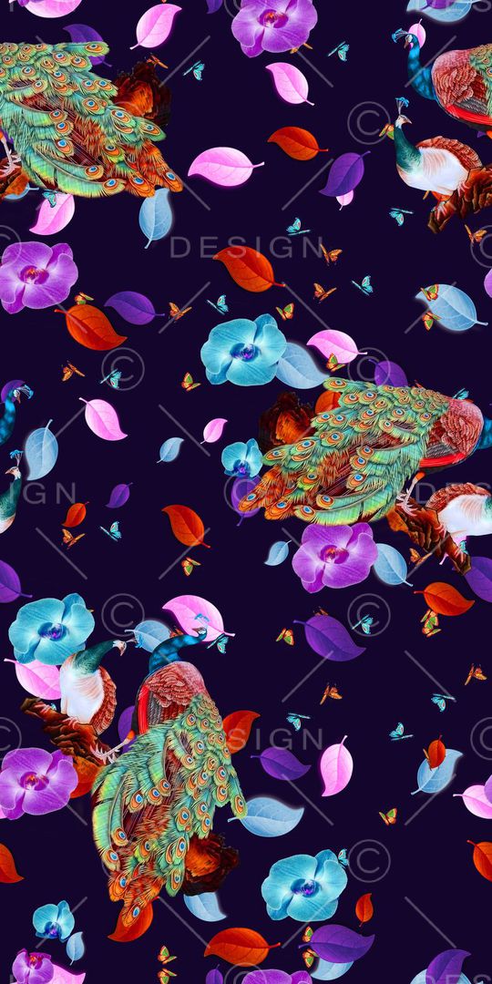 花鸟印花华亿平台图片