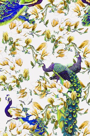 花鸟印花华亿平台图片