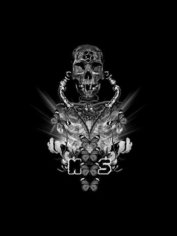 559503-复古骷髅头花男装定位图案