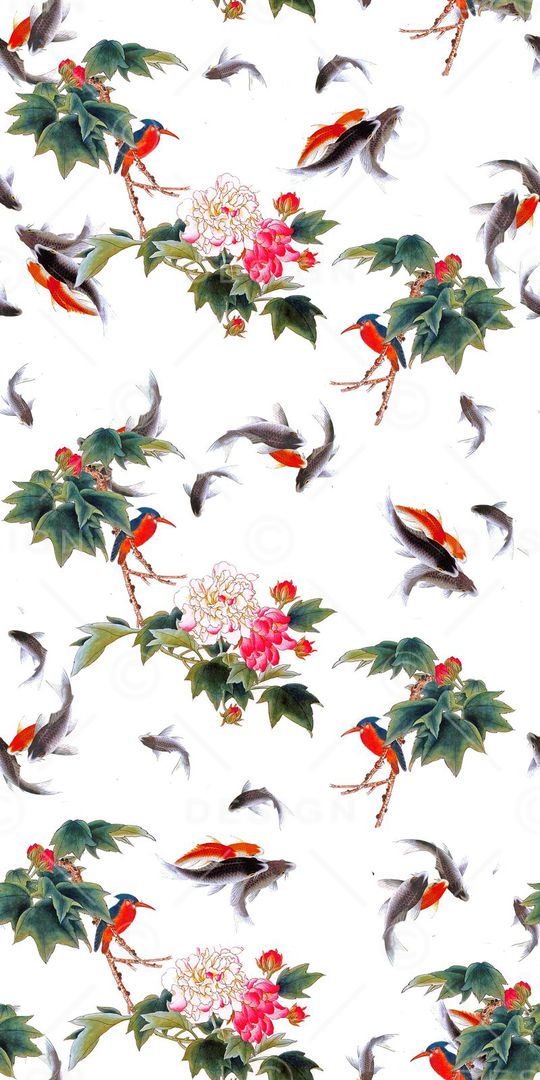 花鸟印花华亿平台图片