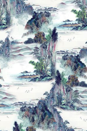 中国风印花华亿平台图片