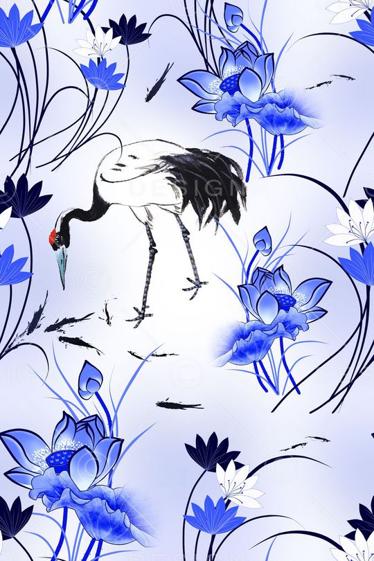 青花瓷印花华亿平台图片