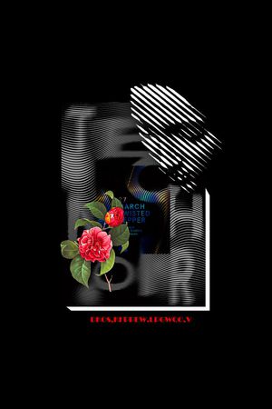 抽象男装图案印花华亿平台图片