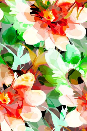 手绘水彩风格印花华亿平台图片