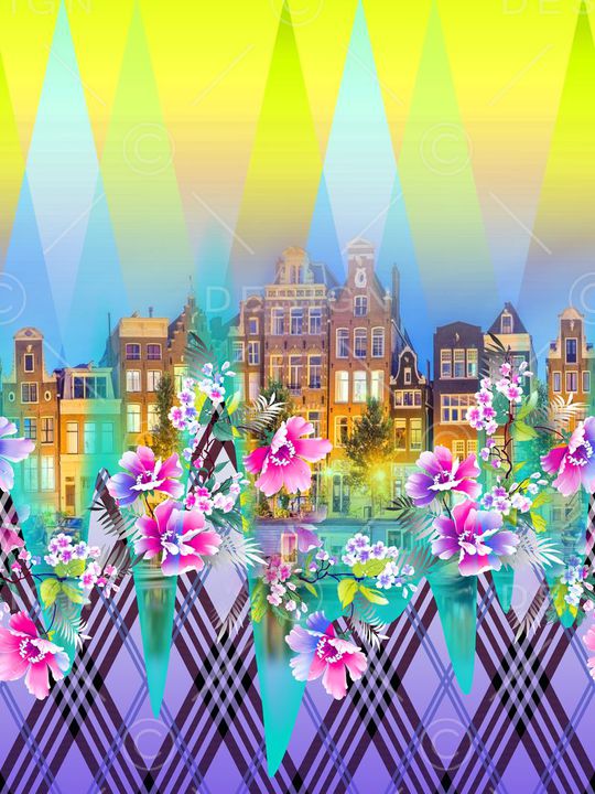 花卉印花华亿平台图片