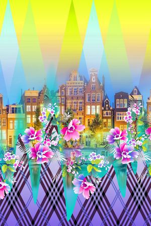 花卉印花华亿平台图片