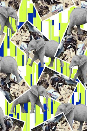 几何竖条印花华亿平台图片