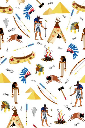 手绘 欧美 复古 原始 人物 部落 生活 时装周印花华亿平台图片