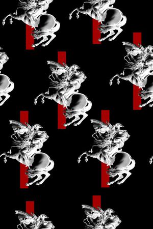 抽象几何印花华亿平台图片