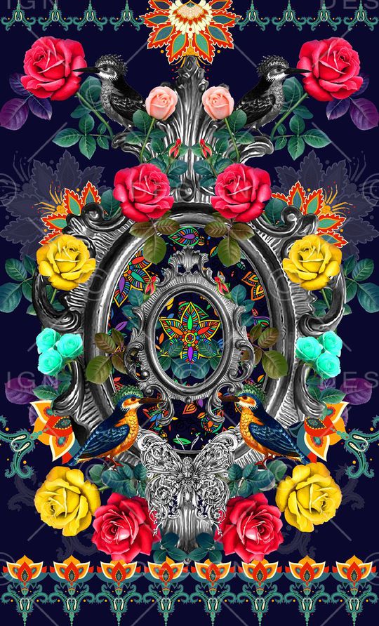 卷草花印花华亿平台图片