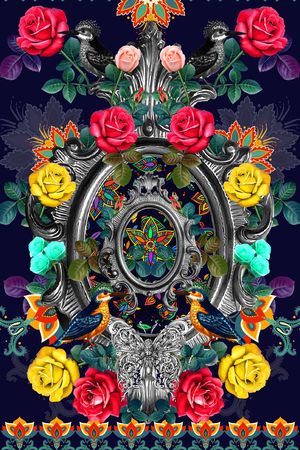 卷草花印花华亿平台图片