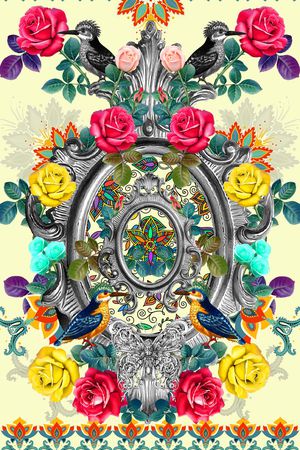 卷草花印花华亿平台图片