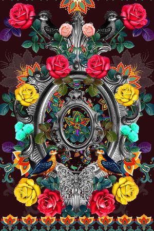 卷草花印花华亿平台图片