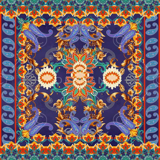 卷草花印花华亿平台图片