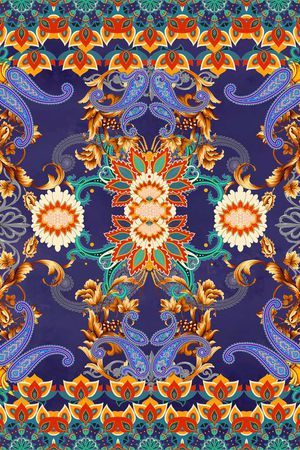 卷草花印花华亿平台图片