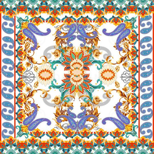 卷草花印花华亿平台图片