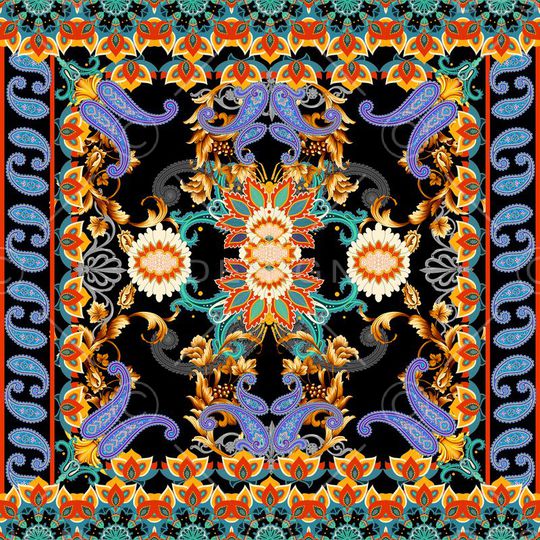 卷草花印花华亿平台图片