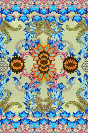 卷草花印花华亿平台图片